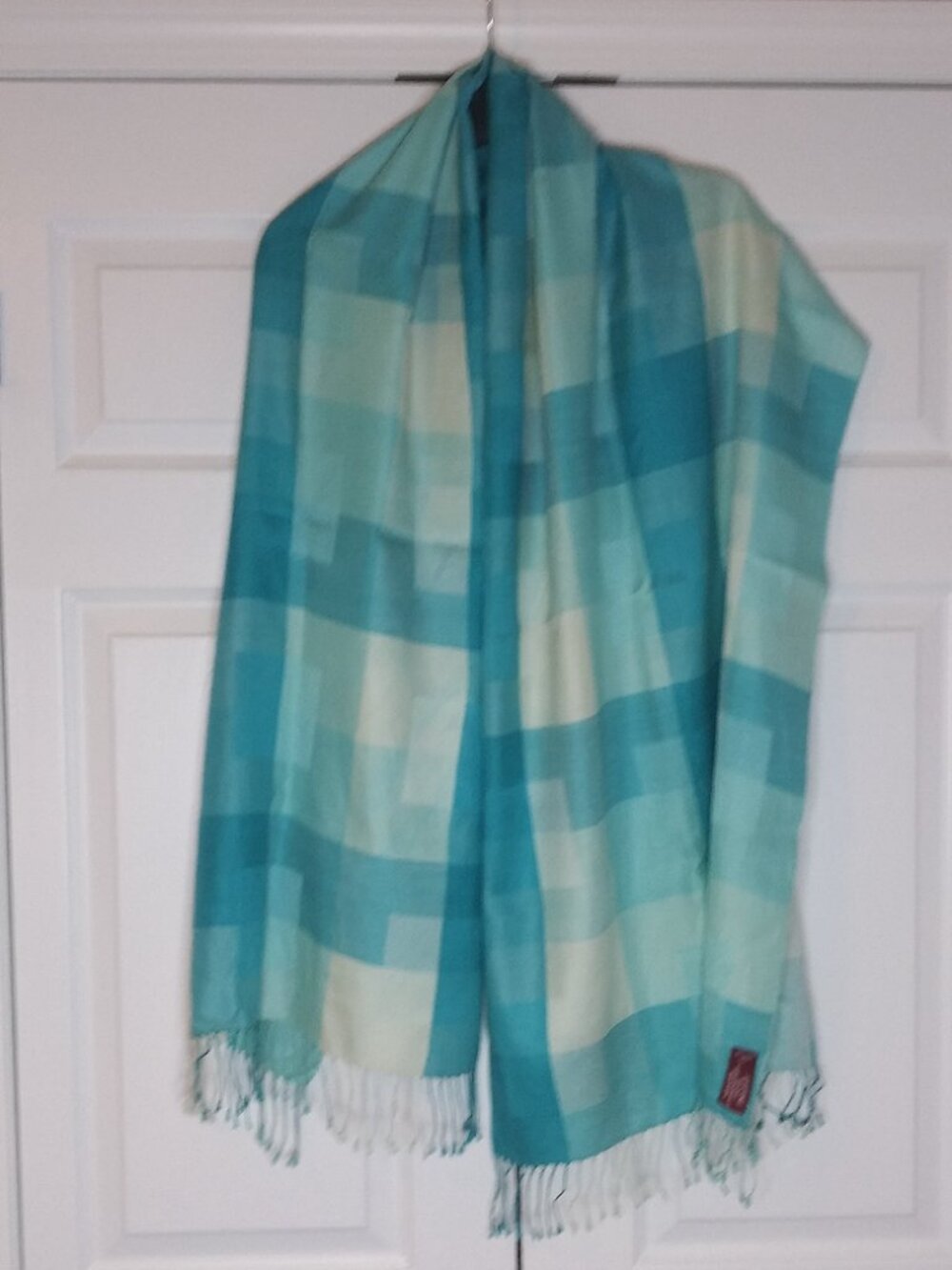 SAYAMI Nepal 100% Silk Scarf Turquoise
